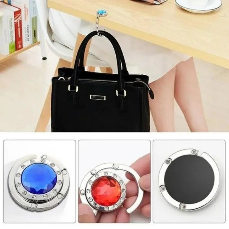 home accessories bathroom organizer Tote bag Foldable bag Hook Wallet Alloy Fashion Crystal rhinestone hook