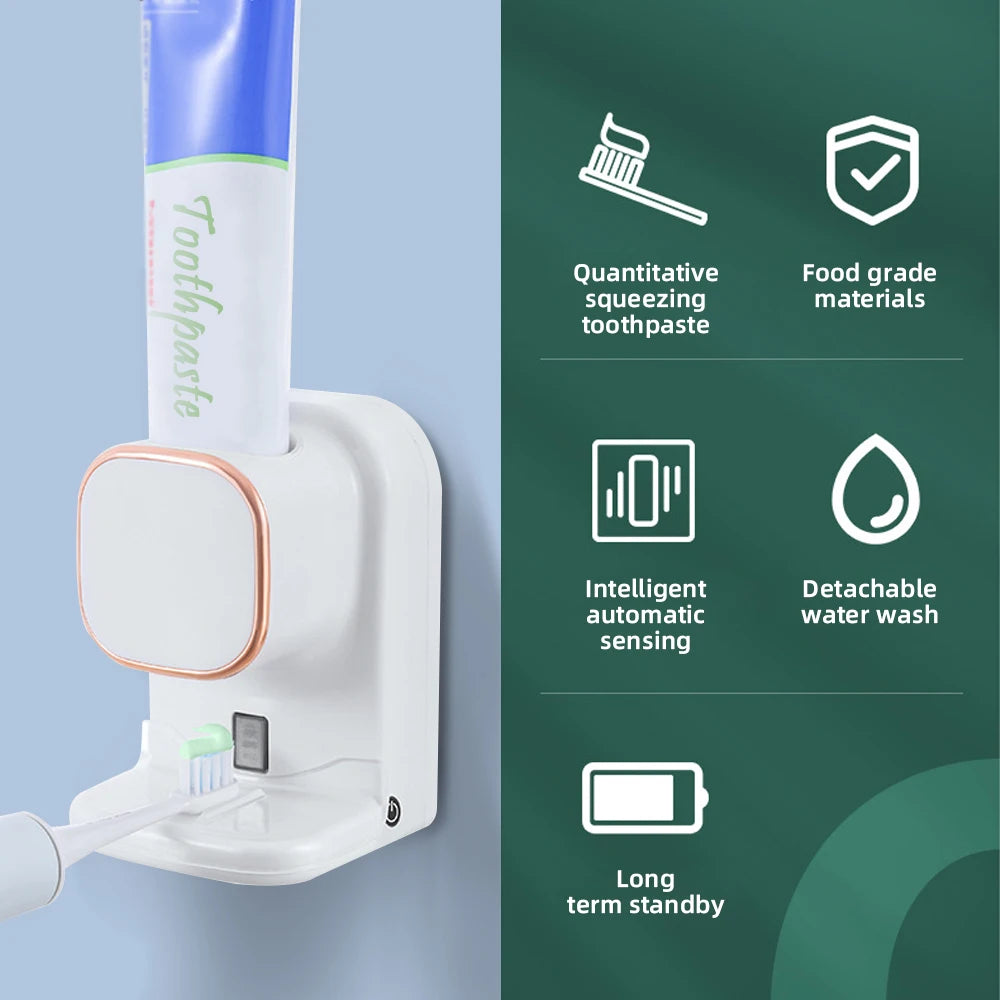 3 Mode Smart Toothpaste Dispenser Automatic Sensor Electric Wall Mounted Tooth Paste Squeezer USB Removable Bathroom Accessories