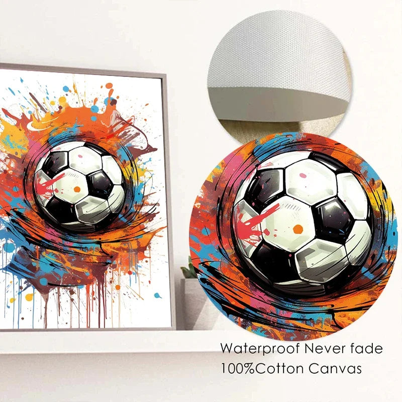 Fashion Graffiti Football Shoes Canvas Painting Modern Art Poster Inspirational Wall Picture for Men Boy  Living Room Home Decor