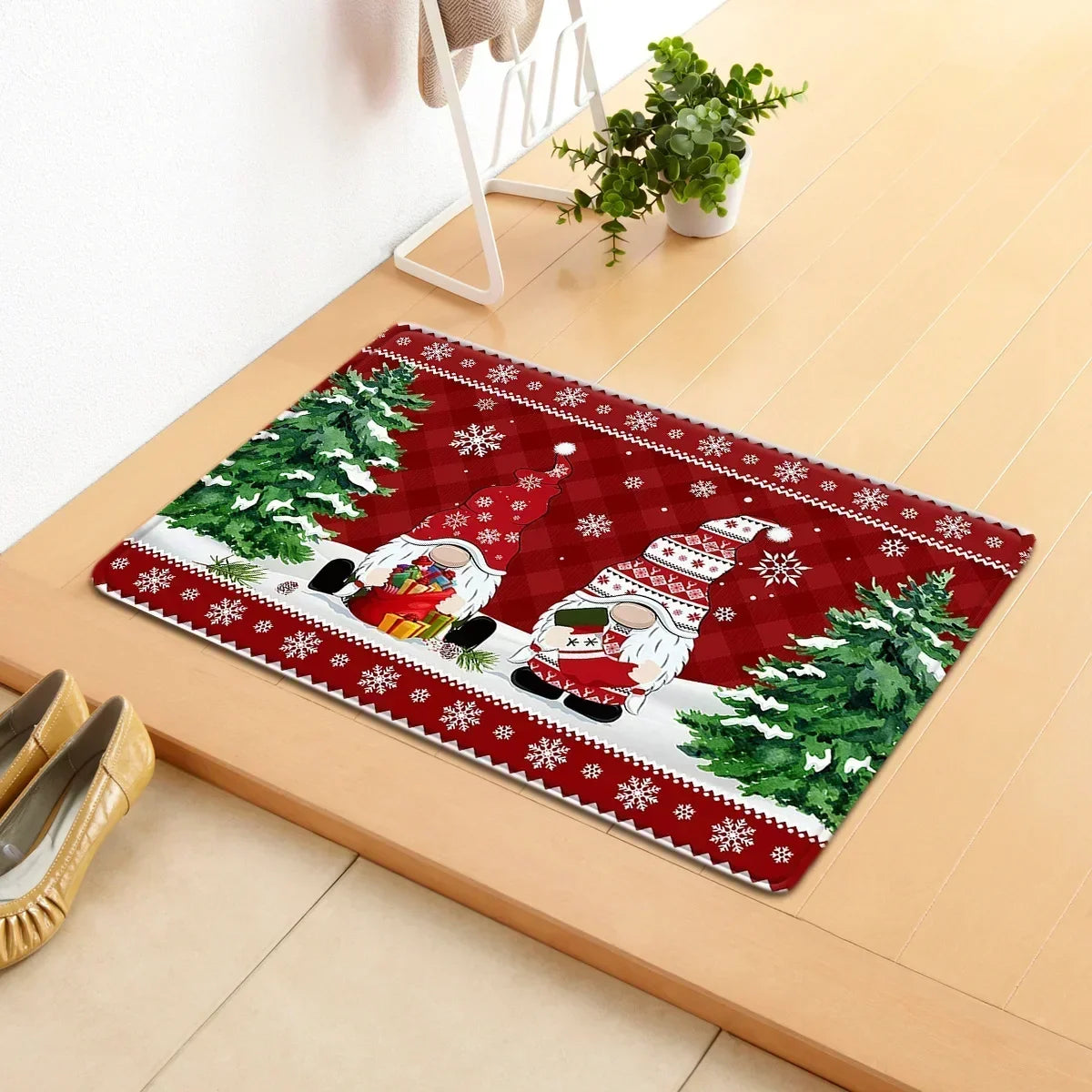 2025 Christmas Decorations Doormat,Merry Xmas Gnomes Elk Rug Indoor Outdoor Entrance Carpet Holiday Home Decor Door Mat