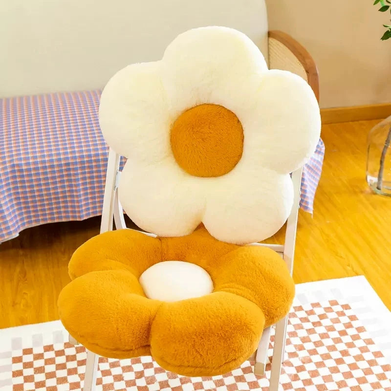 Cartoon Sunflower Small Kids Seat Cushion Home Decor Sofa Pillow Girl Plush Soft Little Cushion Bay Window Cojin Lumbar