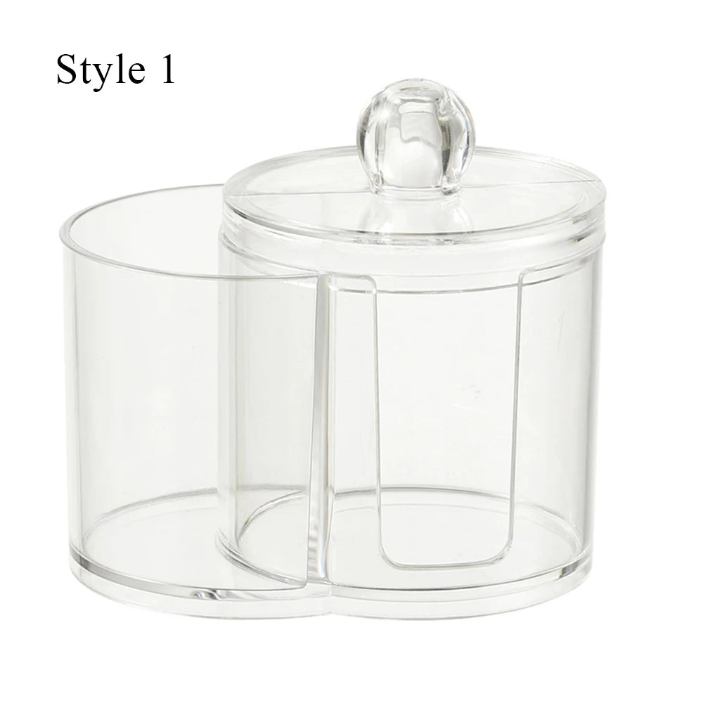 Cotton Round Pad Holder Powder Puff Storage Box Home Cotton Swab Box Makeup Organizer Dustproof Portable Durable Bathroom Jar