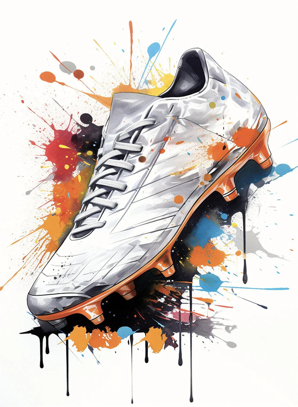 Fashion Graffiti Football Shoes Canvas Painting Modern Art Poster Inspirational Wall Picture for Men Boy  Living Room Home Decor