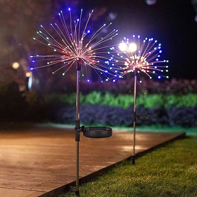 AlliLit LED Solar Fireworks Lights Waterproof Outdoor Dandelion Flash String Fairy Lights for Garden Landscape Lawn Decor