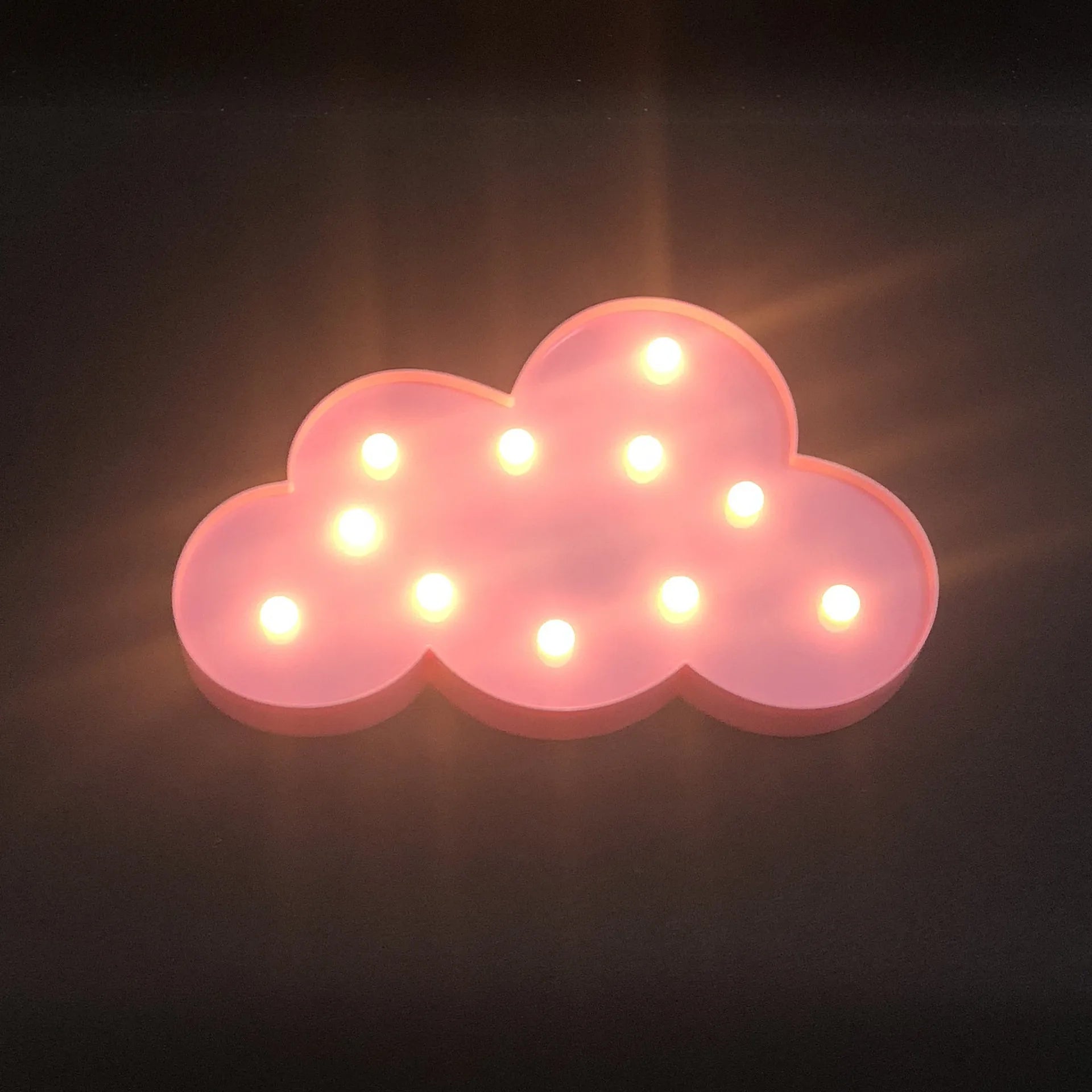 Rainbow Star Cloud Moon LED Night Light Battery Powered Wall Hanging Lamps Warm White Marquee Sign for Bedroom Nursery Decor