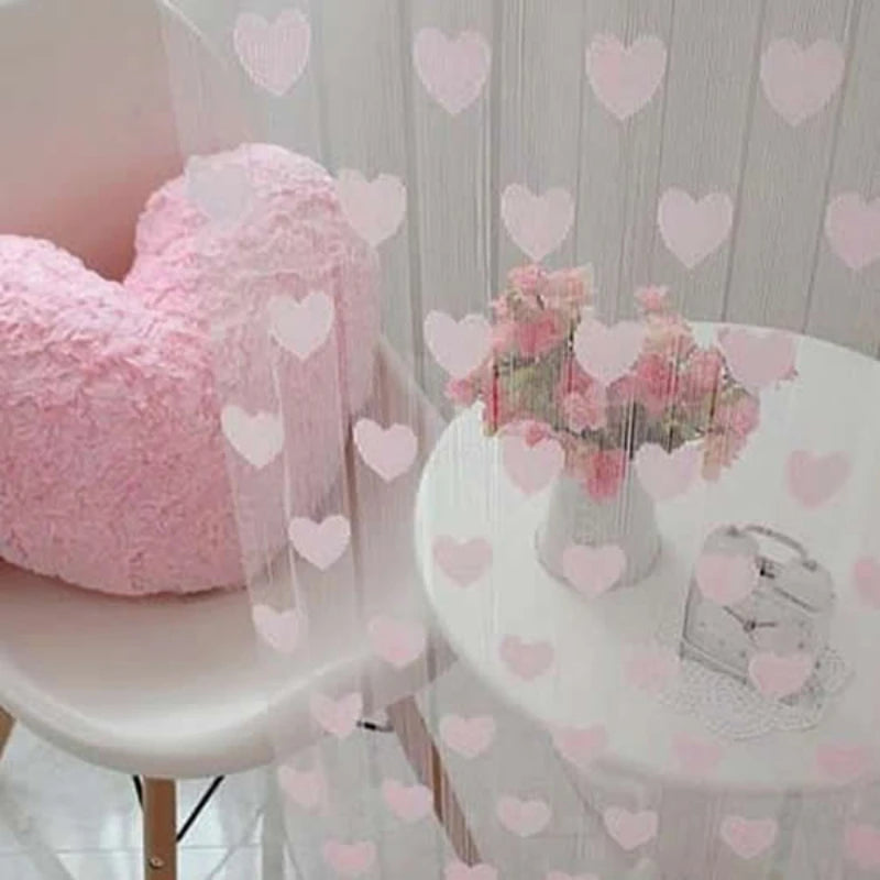 Line Heart Decor Curtains Novelty  Window Living Room Curtain Divider String Home Decorations Curtain  Tassel Door