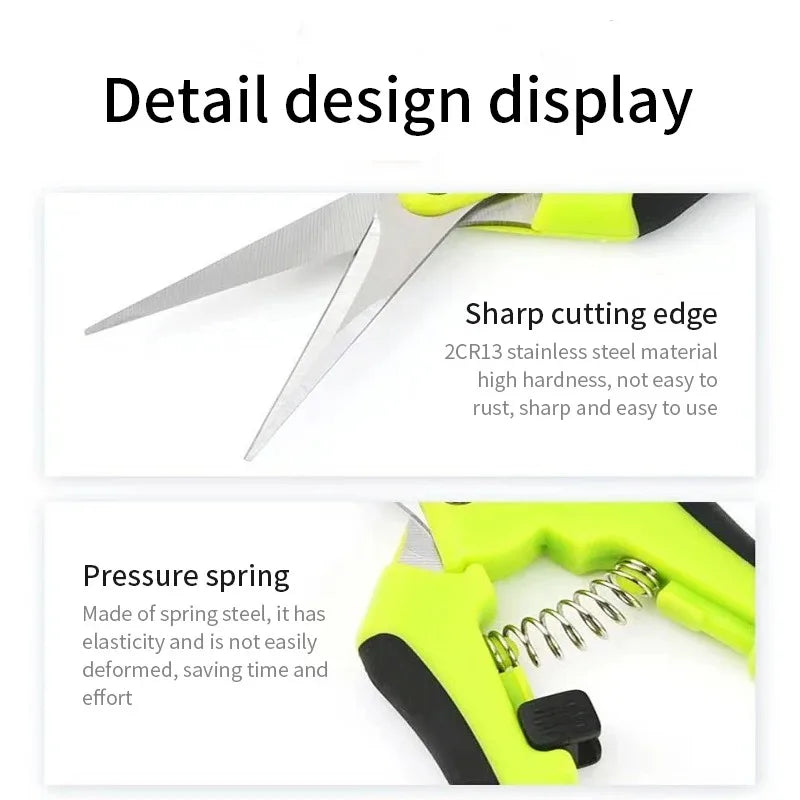 6.5 Inch Gardening Scissors Hand Pruner Pruning Shears Trimming Scissors with Straight Elbow Stainless Steel Blades for Plant