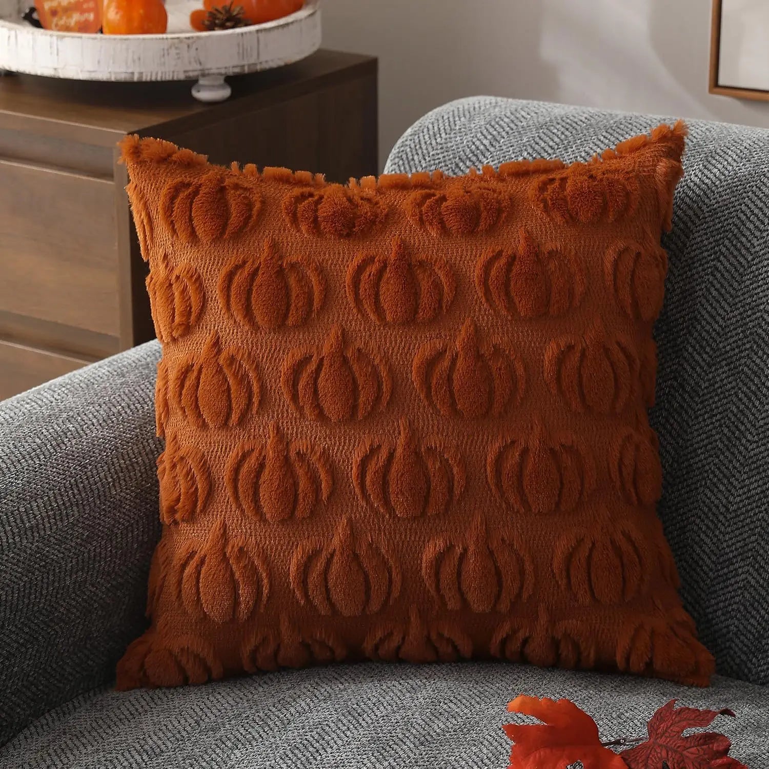 1pc 45*45cm Autumn Pumpkin Cushion Cover Pillow Cover Thanksgiving Decor Pillowcase Christmas Home Pillowcase for Couch Pillow