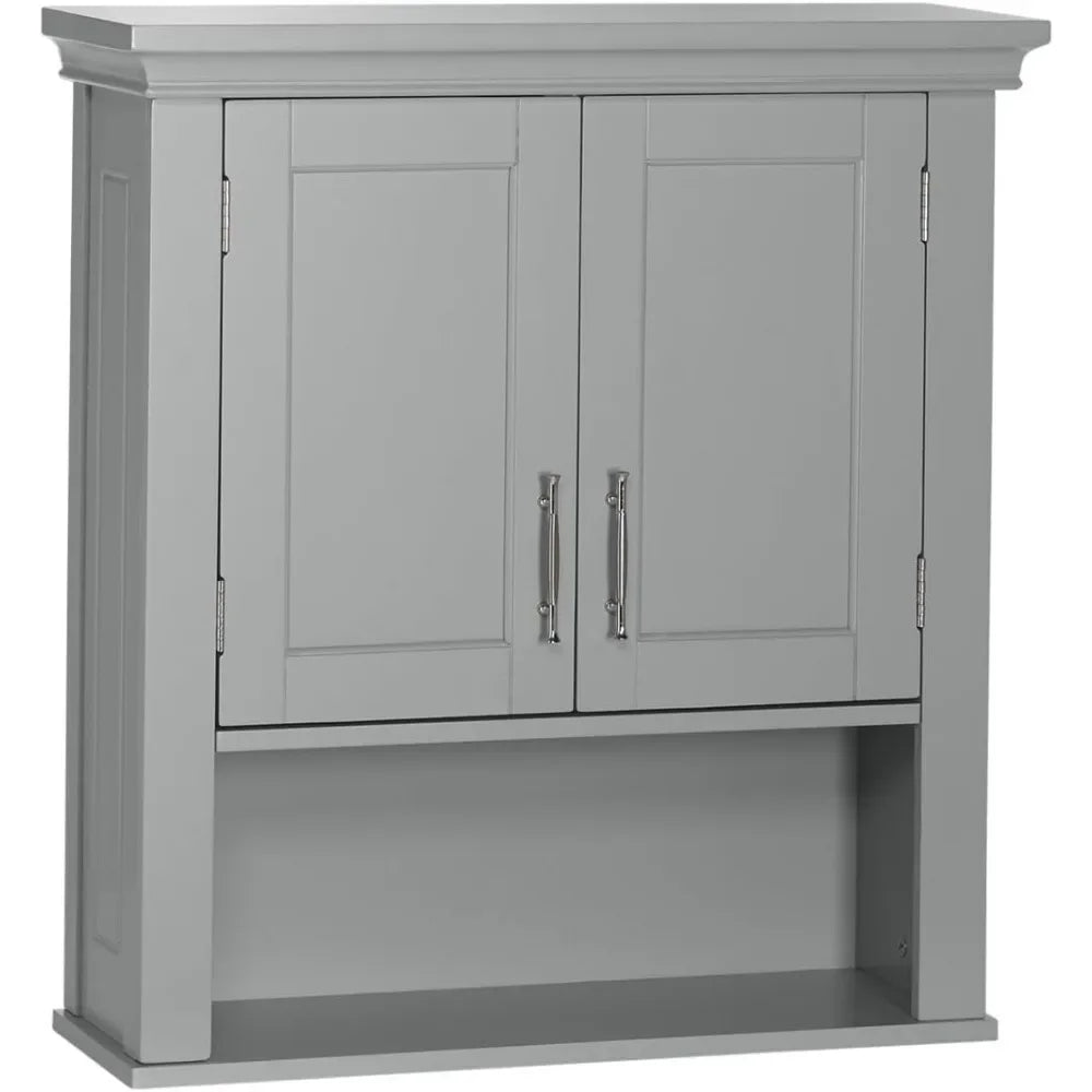 Somerset Two-Door Bathroom Storage, Spacious Storage, Gray Wall Cabinet, Grey, Set 1