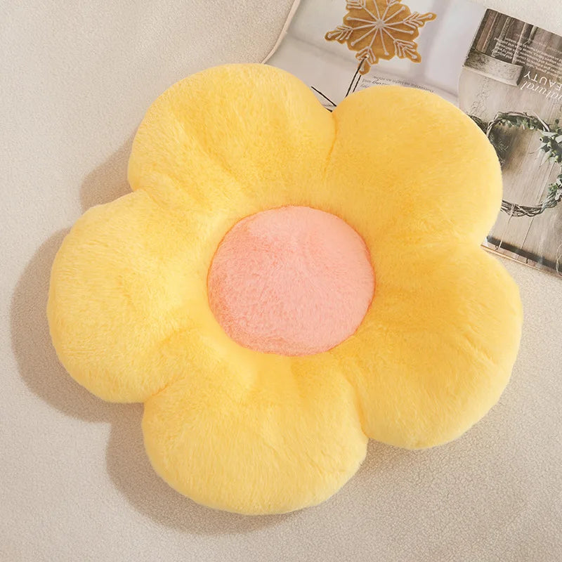 Cartoon Sunflower Small Kids Seat Cushion Home Decor Sofa Pillow Girl Plush Soft Little Cushion Bay Window Cojin Lumbar