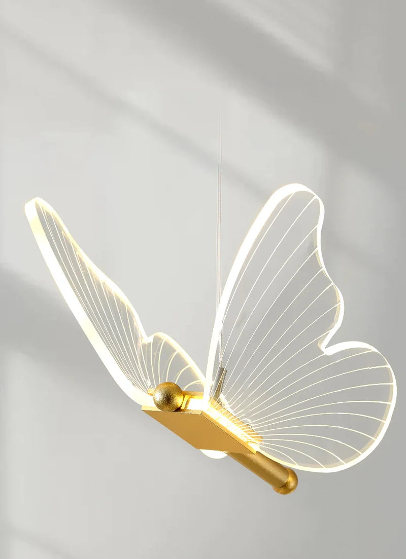 Lustre LED Pendant Light Fixture Butterfly Hanging Lamps For Ceiling Kitchen Bedside Living Room Decor Nordic Pendant Lamp