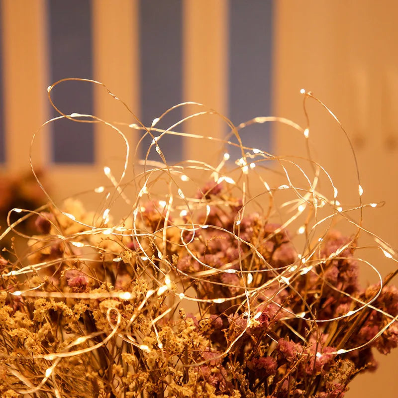 Led Fairy Lights Copper Wire String 1/2/5/10M Holiday Outdoor Lamp Garland For Christmas Tree Wedding Party Decoration