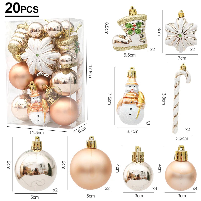 Christmas Tree Balls Red Candy Cane Hanging Ornament Big Pendants Set Christmas Decorations For Home 2024 Natal Navidad New Year