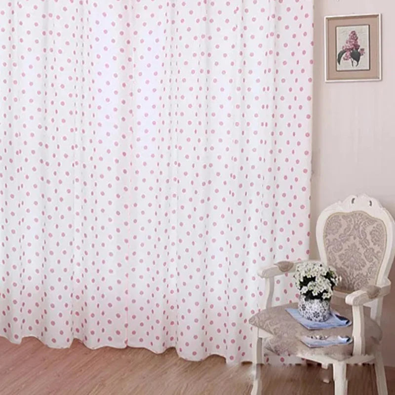 Small Dot Pattern Curtains Korean Fresh Semi Shade Curtains Kids Girls Bedroom Curtains Cloth Tulle Custom Made X-WP122#20