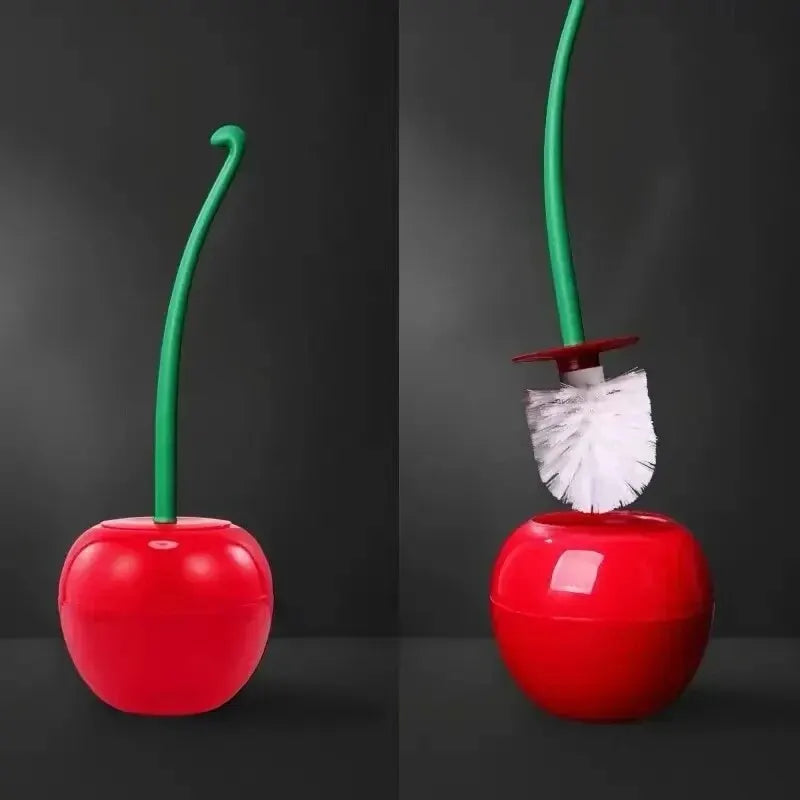 1pc Red Toilet Brush Creative Lovely Cherry Shape Lavatory Toilet Brush Holder Set Toilet Holder Bathroom Accessories