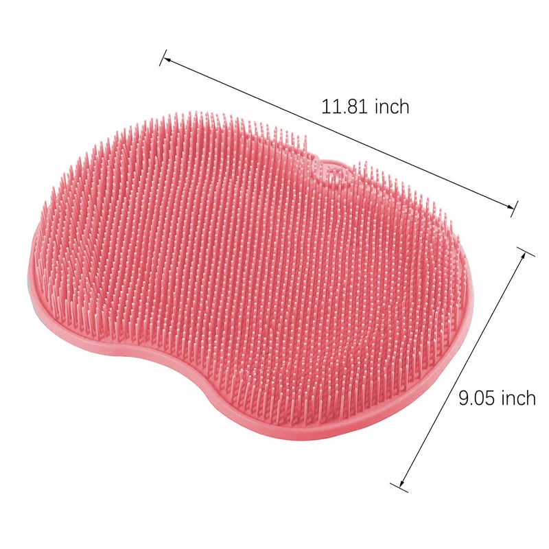 Silicone Rub Back Brush Bathroom Non-slip Wash Foot Pad Massage Shower Mat with Sucker Bath Massage Foot Exfoliating Brush Pad