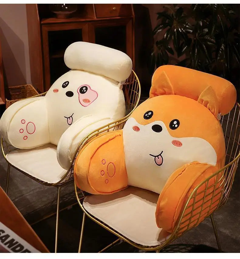 Cartoon Husky Lumbar Support Pillow Large Backrest Bed Reading Cushion Chair Sofa Tatami Lazy Pillow