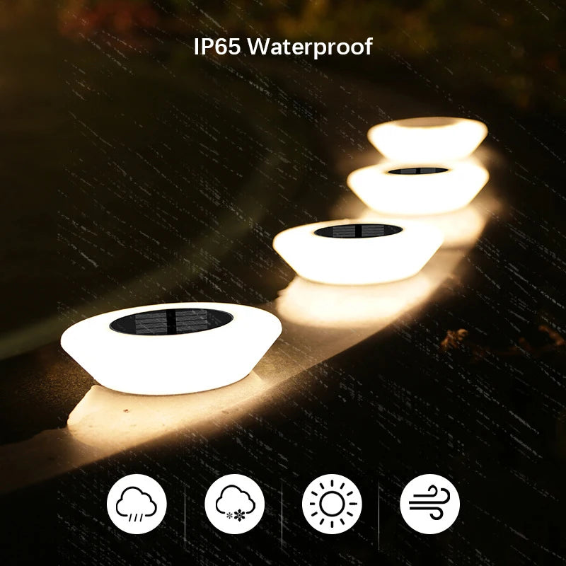 Solar Ground Lights, 14LEDs Waterproof Outdoor Landscape Lighting, LED Lawn Lamp, for Garden Pathway Yard Deck Christmas Decor