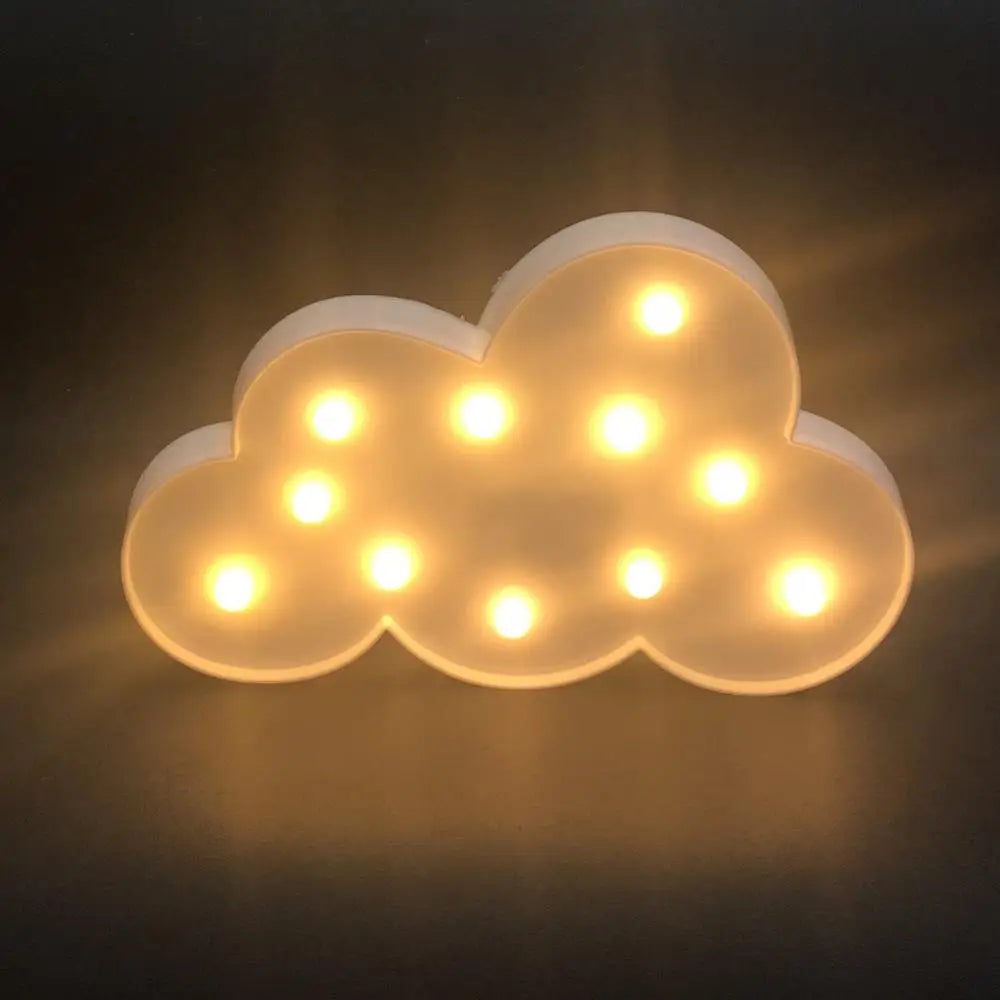 Rainbow Star Cloud Moon LED Night Light Battery Powered Wall Hanging Lamps Warm White Marquee Sign for Bedroom Nursery Decor