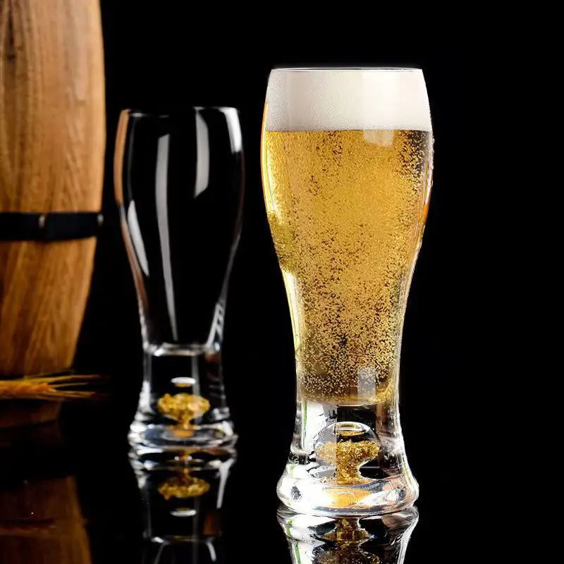 330/465ml Gold Foil Beer Mug Home Classic Beer Glass Cup Personalized Craft Glass Mug Large Capacity Cup Bar Specific Wine Glass