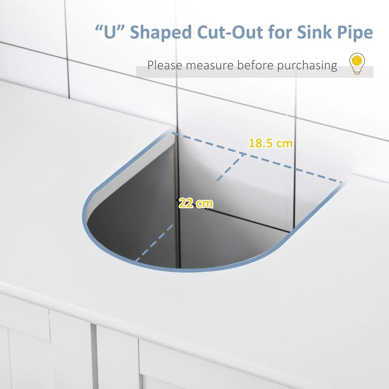 Pedestal Sink Storage Cabinet,Vanity Base Cabinet,Under Sink Bathroom Cabinet with U-Shape Cut-Out and Adjustable Internal Shelf