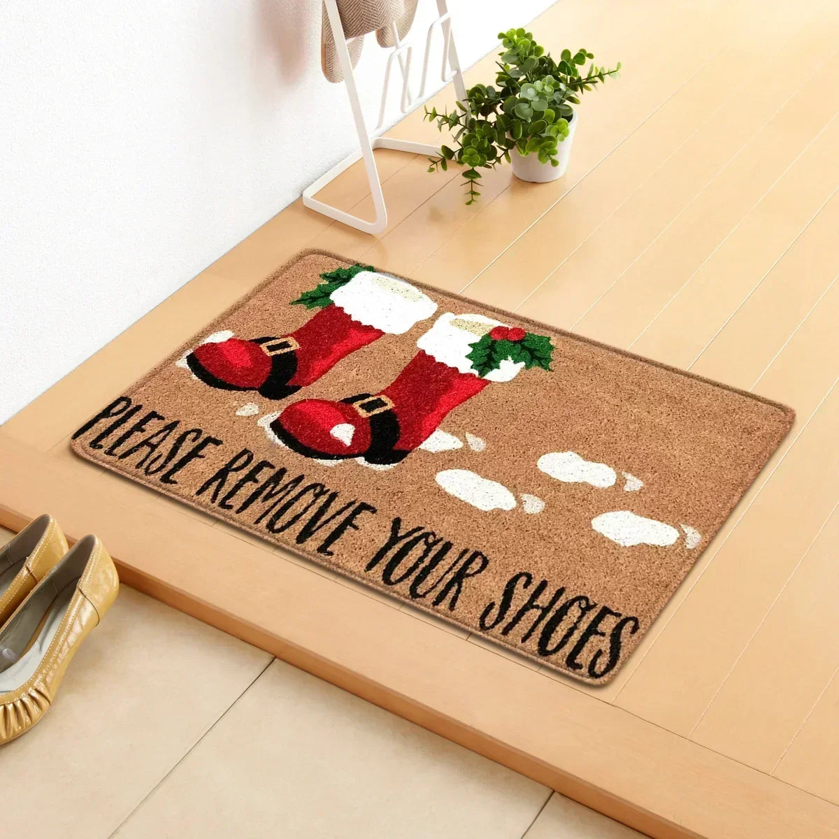 2025 Christmas Decorations Doormat,Merry Xmas Gnomes Elk Rug Indoor Outdoor Entrance Carpet Holiday Home Decor Door Mat