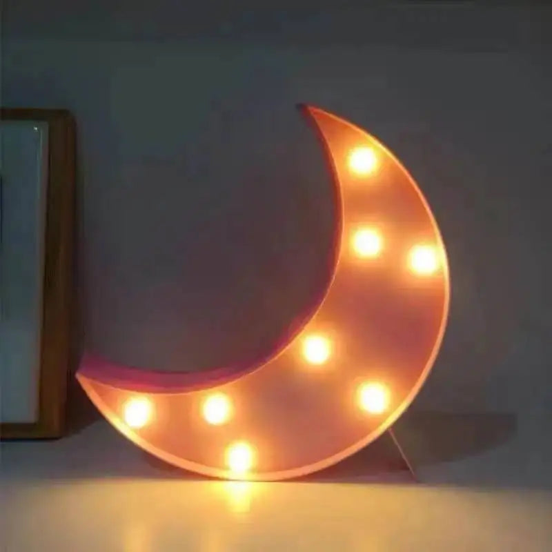 Rainbow Star Cloud Moon LED Night Light Battery Powered Wall Hanging Lamps Warm White Marquee Sign for Bedroom Nursery Decor