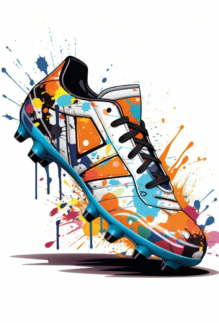 Fashion Graffiti Football Shoes Canvas Painting Modern Art Poster Inspirational Wall Picture for Men Boy  Living Room Home Decor