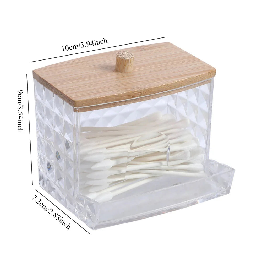 Cotton Round Pad Holder Powder Puff Storage Box Home Cotton Swab Box Makeup Organizer Dustproof Portable Durable Bathroom Jar