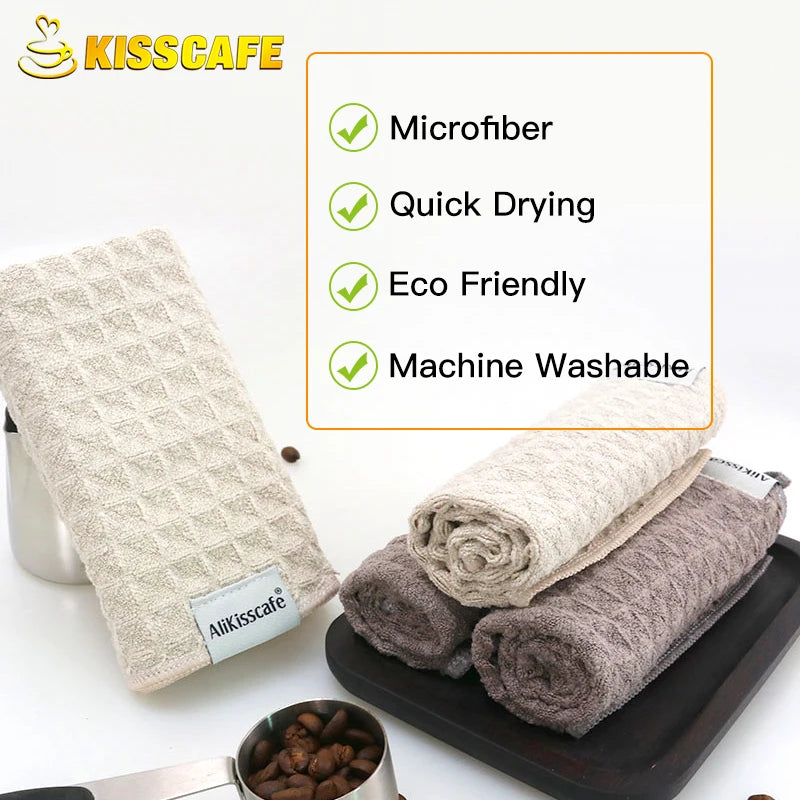 Barista Bar Coffee Towels Super Absorbent Rag Water Cloth Square Micro Microfiber Kitchen Home Tools Espresso Maker Accessories