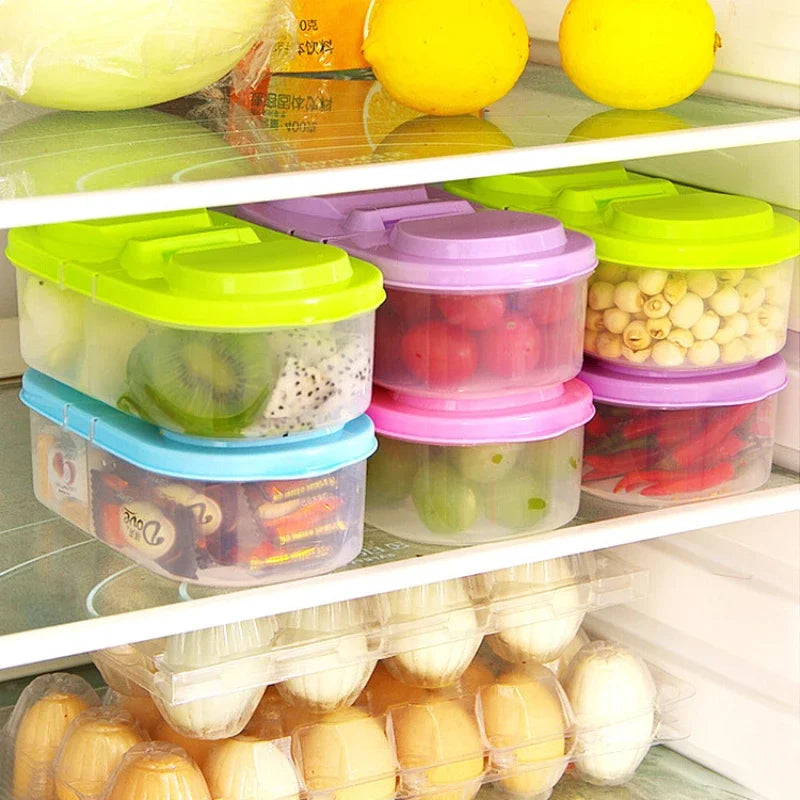 Double-layer Multifunctional pantry refrigerator Mini Fruit storage box Easy To Carry At Home And Travel Kitchen Accessories