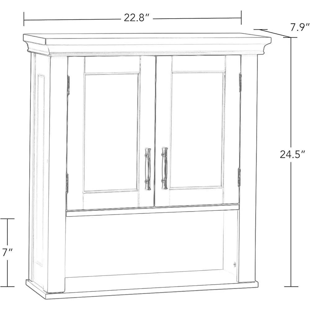 Somerset Two-Door Bathroom Storage, Spacious Storage, Gray Wall Cabinet, Grey, Set 1