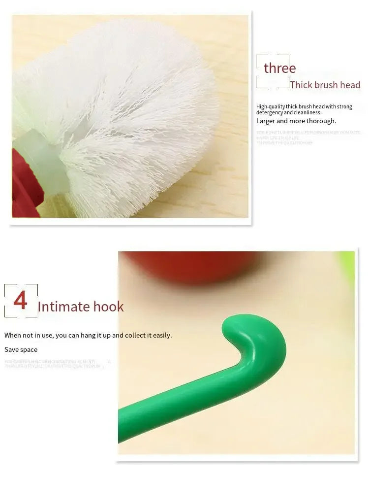 1pc Red Toilet Brush Creative Lovely Cherry Shape Lavatory Toilet Brush Holder Set Toilet Holder Bathroom Accessories