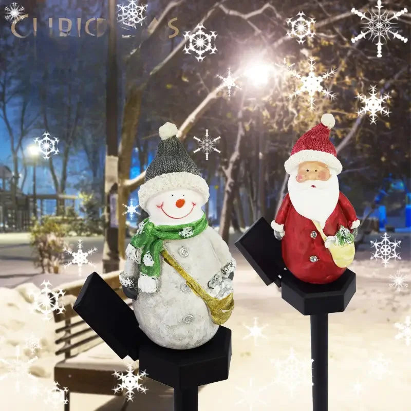 2024 Christmas Pathway LED Solar Lights Outdoor Waterproof Lawn Stake Lamp for Walkway Yard Home Decor Holiday Santa Claus