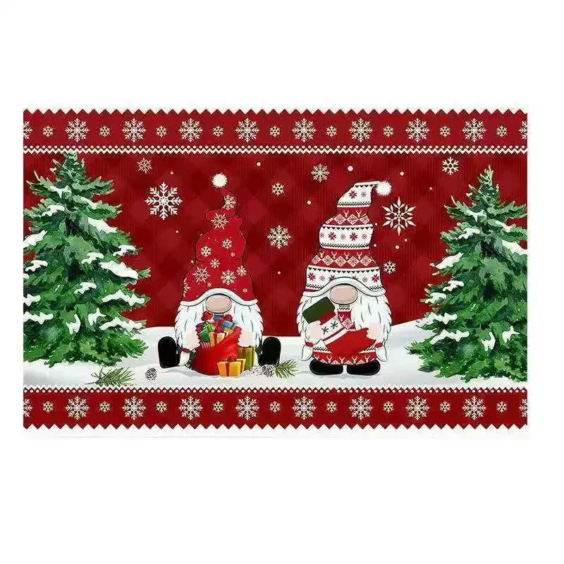 2025 Christmas Decorations Doormat,Merry Xmas Gnomes Elk Rug Indoor Outdoor Entrance Carpet Holiday Home Decor Door Mat