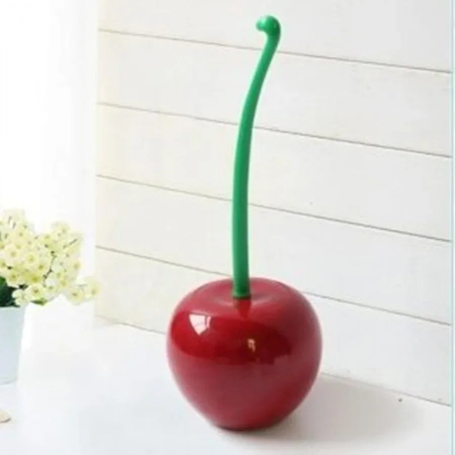 1pc Red Toilet Brush Creative Lovely Cherry Shape Lavatory Toilet Brush Holder Set Toilet Holder Bathroom Accessories