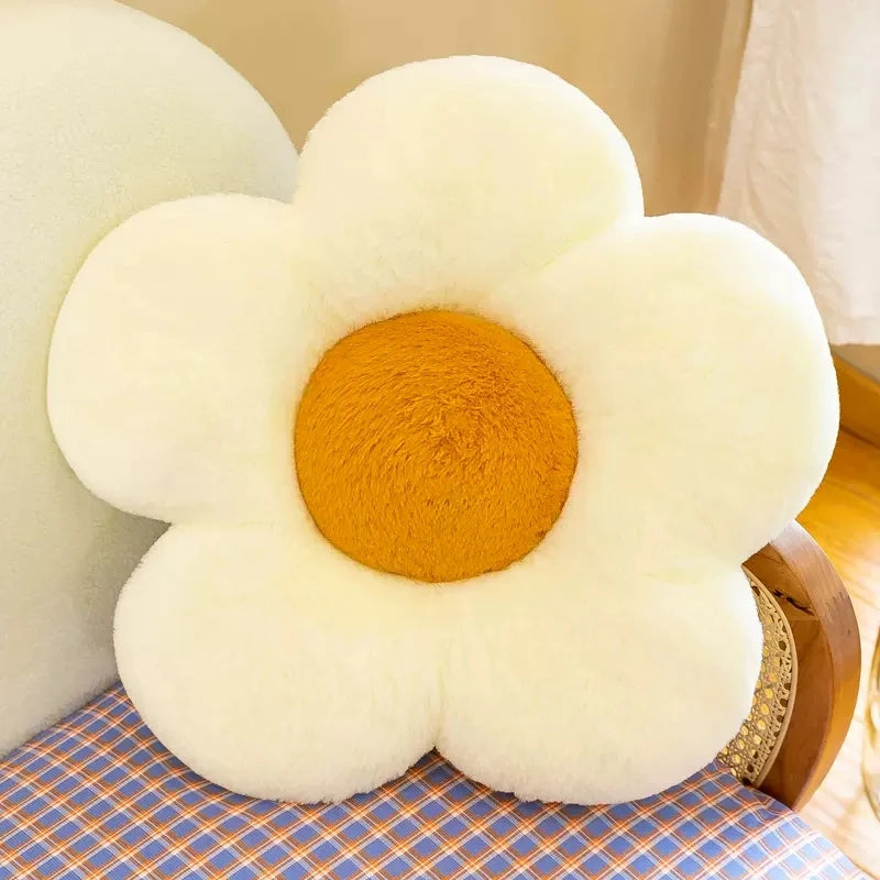 Cartoon Sunflower Small Kids Seat Cushion Home Decor Sofa Pillow Girl Plush Soft Little Cushion Bay Window Cojin Lumbar