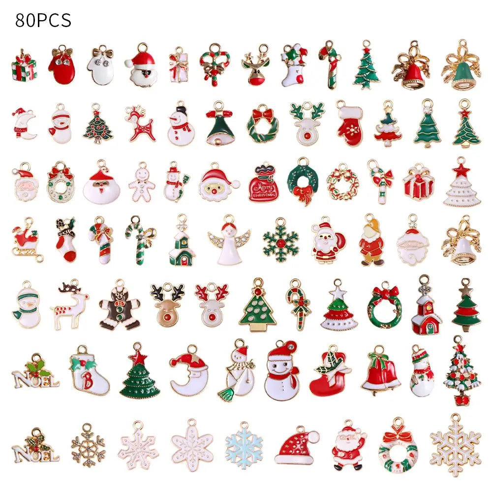 10-50PCS  A+ NewYear Fashion Metal Alloy Christmas Charm Decor Set Xmas Pendant Drop Ornaments Hanging Christmas Decoration