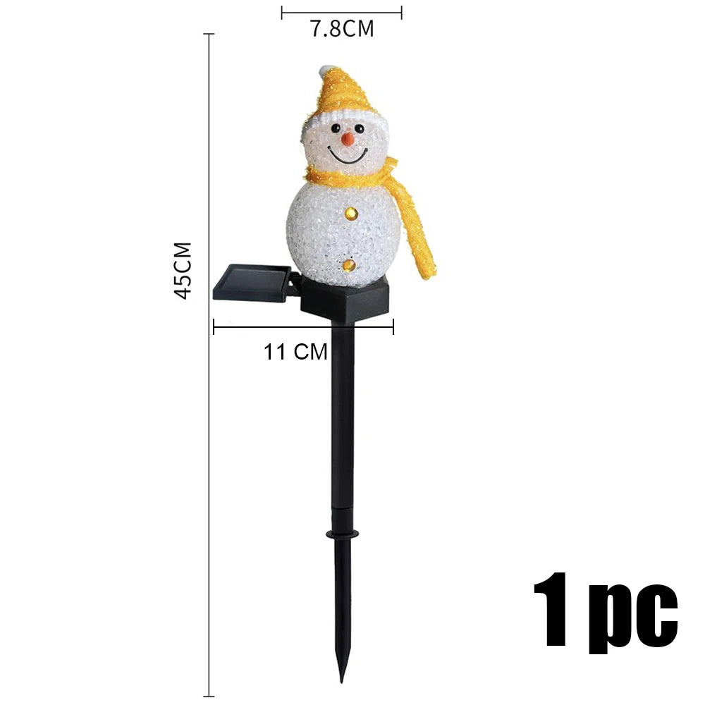 2024 Christmas Pathway LED Solar Lights Outdoor Waterproof Lawn Stake Lamp for Walkway Yard Home Decor Holiday Santa Claus