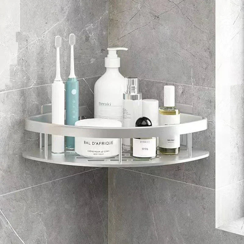 Bathroom Nail-free Shelf Shower Corner Shelf Aluminum Shampoo Shelf Shower Supply Storage Bathroom Accessories Bathroom Shelves