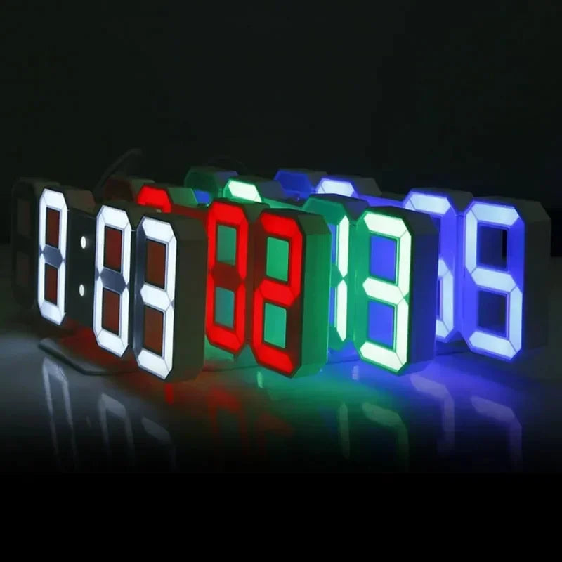 3D LED Digital Clock Wall Decoration Glow Night Mode Decoration for Bedroom Adjustable Electronic Watch Room Decor Aesthetics