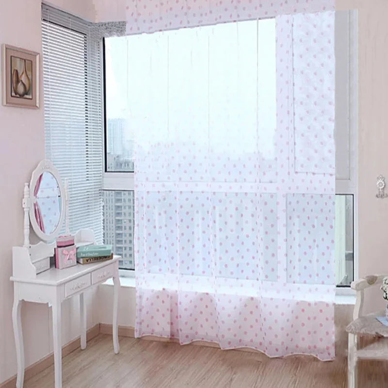 Small Dot Pattern Curtains Korean Fresh Semi Shade Curtains Kids Girls Bedroom Curtains Cloth Tulle Custom Made X-WP122#20