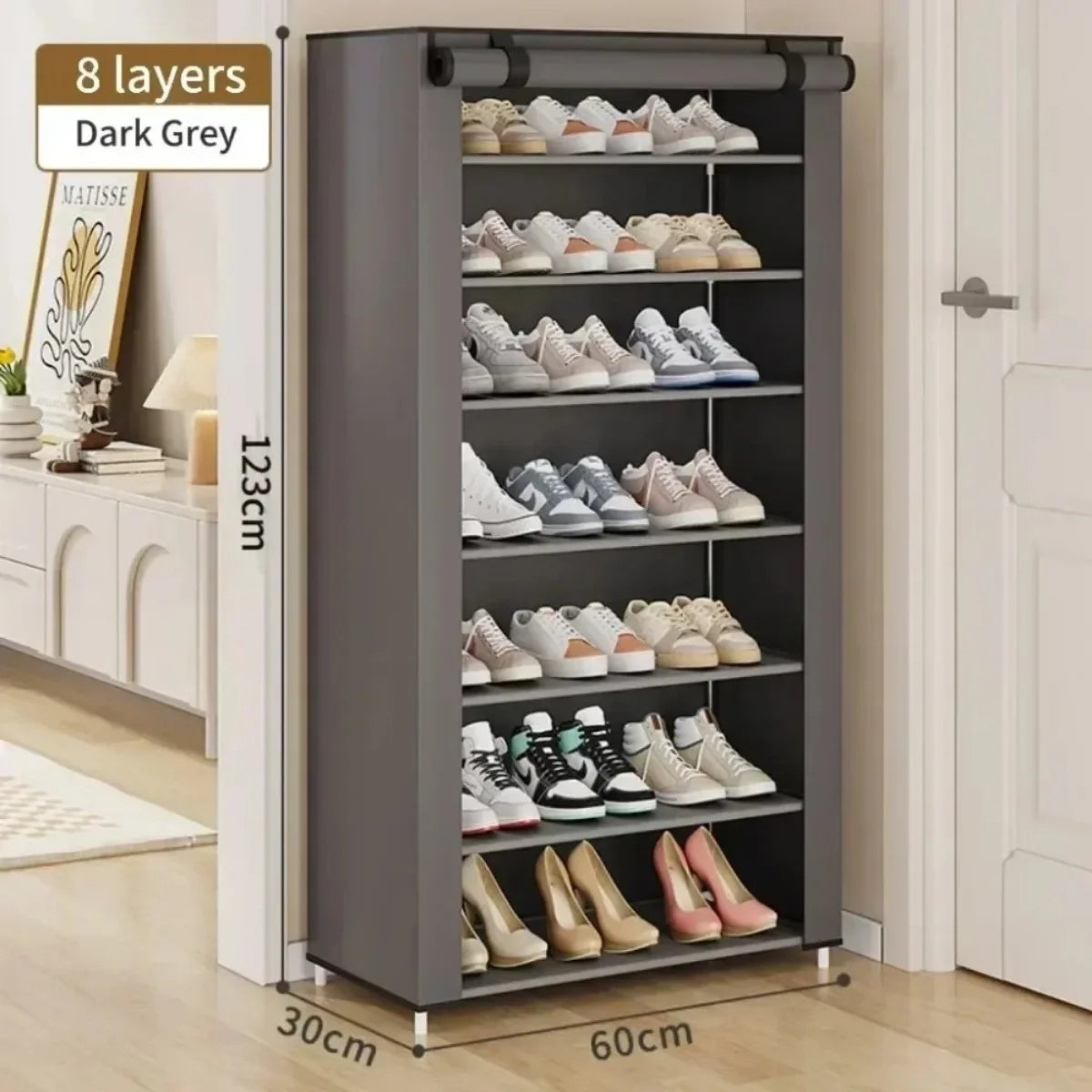 Multilayer Shoe Rack Organizer Dustproof Shoe Cabinet Multilayer Minimalist Nonwoven Home Furniture Space-saving Dustproof Shelf