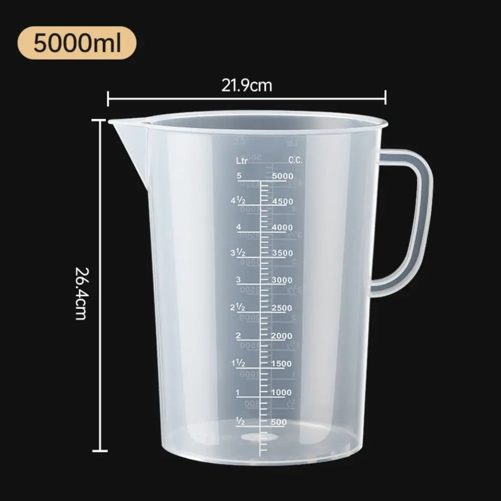 Plastic Graduated Measuring Cup Large Capacity Scale Transparent Mixing Cup Clear with Lid Laboratory Beaker Kitchen Baking