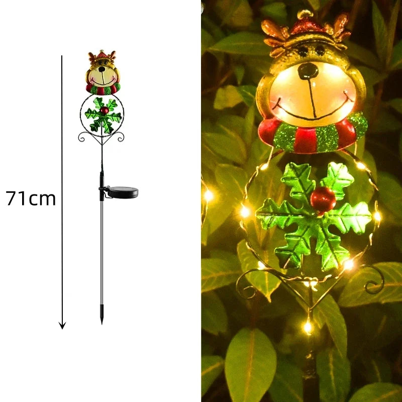 LED Snowman Solar Garden Light Outdoor Ground Stake Light Solar Powered Xmas Pathway Lights for Christmas Lawn Yard Decoration