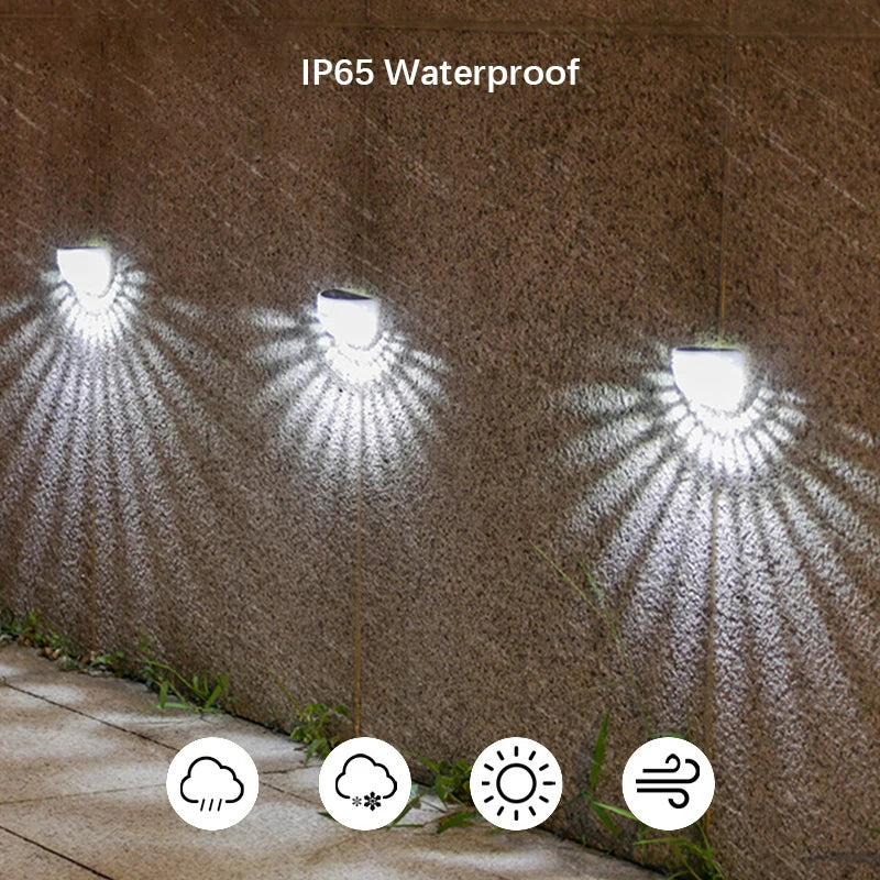 2Pack Solar Lights,Outdoor Lamp,Waterproof Wall Lamp,Atmosphere Lighting for Yard,Stair,Garden,Driveway,Patio,Lawn,Camping Decor