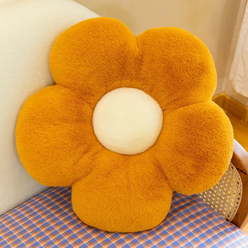 Cartoon Sunflower Small Kids Seat Cushion Home Decor Sofa Pillow Girl Plush Soft Little Cushion Bay Window Cojin Lumbar