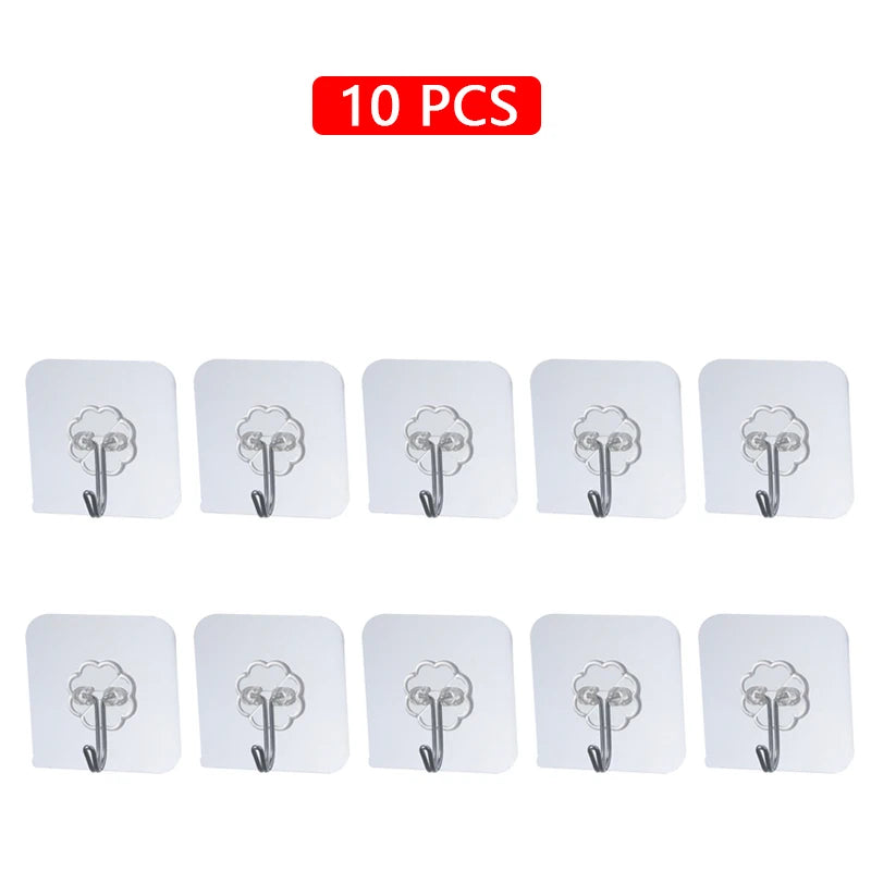 10/20 Pcs Hooks Transparent Strong Self Adhesive Door Wall Hangers Hooks Suction Heavy Load Rack Cup Sucker for Kitchen Bathroom