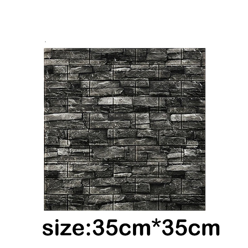 12Pcs 35cmx30cm Living Room Imitation Brick Waterproof Self-adhesive Wallpaper 3D Wall Stickers