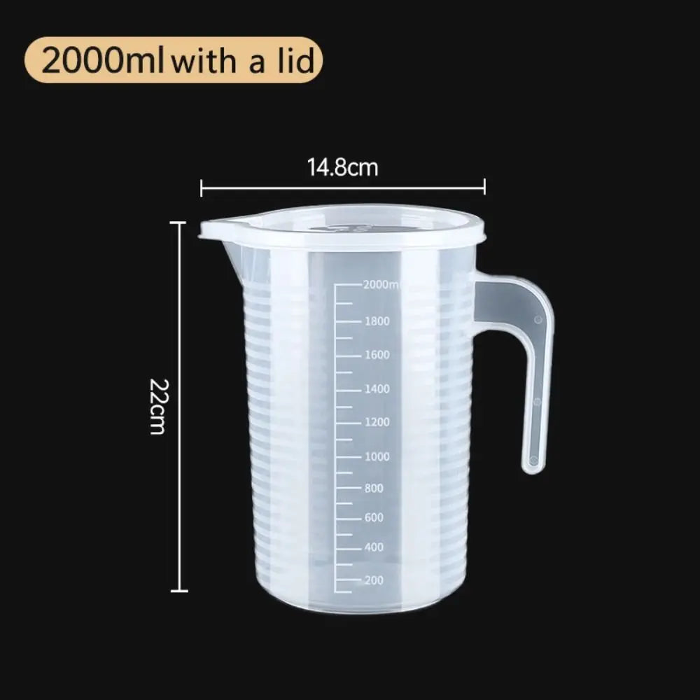 Plastic Graduated Measuring Cup Large Capacity Scale Transparent Mixing Cup Clear with Lid Laboratory Beaker Kitchen Baking